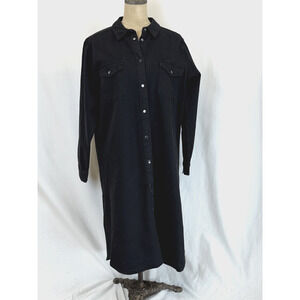 NWT Soya Concept BOUTIQUE Black Denim Snap Front Dress / Jacket #0412 SM